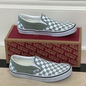 Vans Classic Slip-On Checkerboard Women’s Size US 7 Iceberg Green